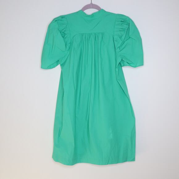 BAUM UND PFERDGARTEN Puff Sleeve Mini Dress Cotton Mint Green Women's 38 / US 8 - Picture 8 of 11